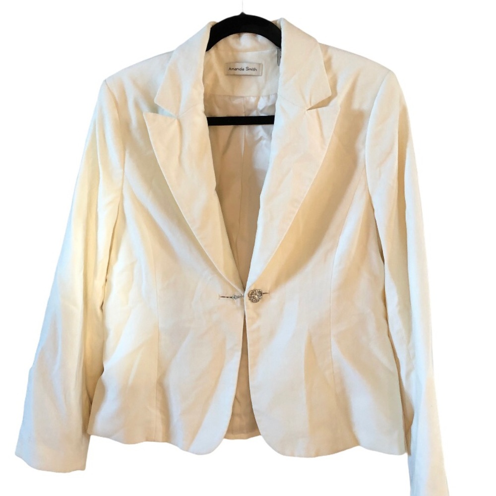 Vintage 🎀 Amanda Smith cream velvet blazer fully lined